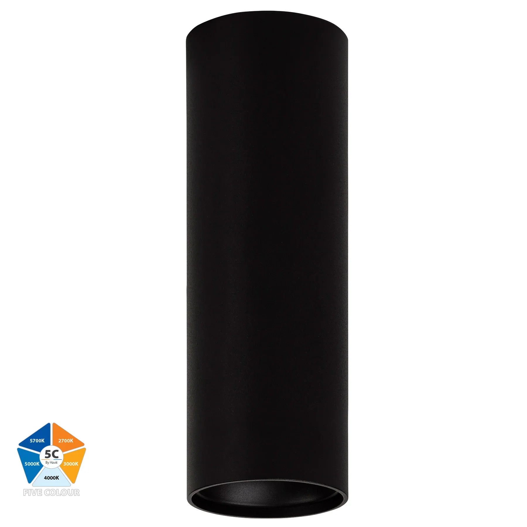 Havit Nella LED Surface Mounted Downlight 5CCT Black 7W 240V/12V IP54 - HV5841S-BLK-EXT, HV5841S-BLK-EXT-12V - Havit Lighting