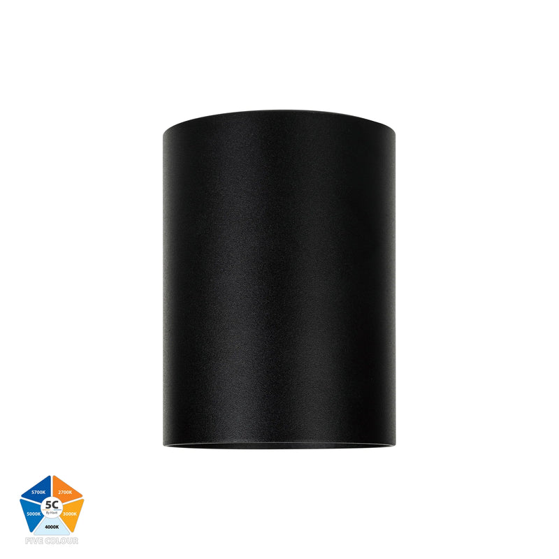 Havit Nella LED Surface Mounted Downlight 5CCT Black 12W 12V/240V IP54 - HV5842S-BLK, HV5842S-BLK-12V