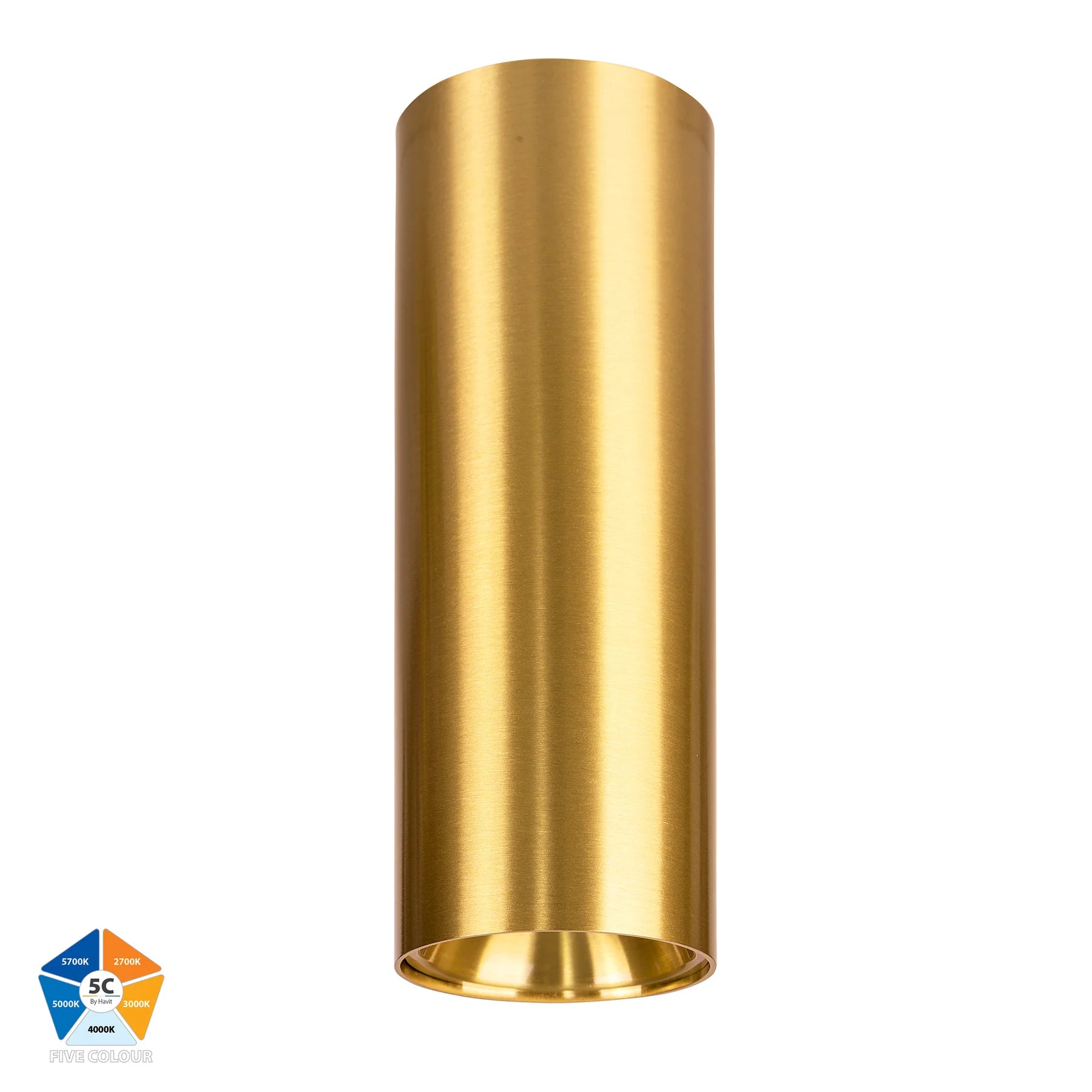 Havit Nella Surface Mounted LED Downlights 5CCT Brass 12W 12V/240V IP54- HV5842S-BR-EXT, HV5842S-BR-EXT-12V 