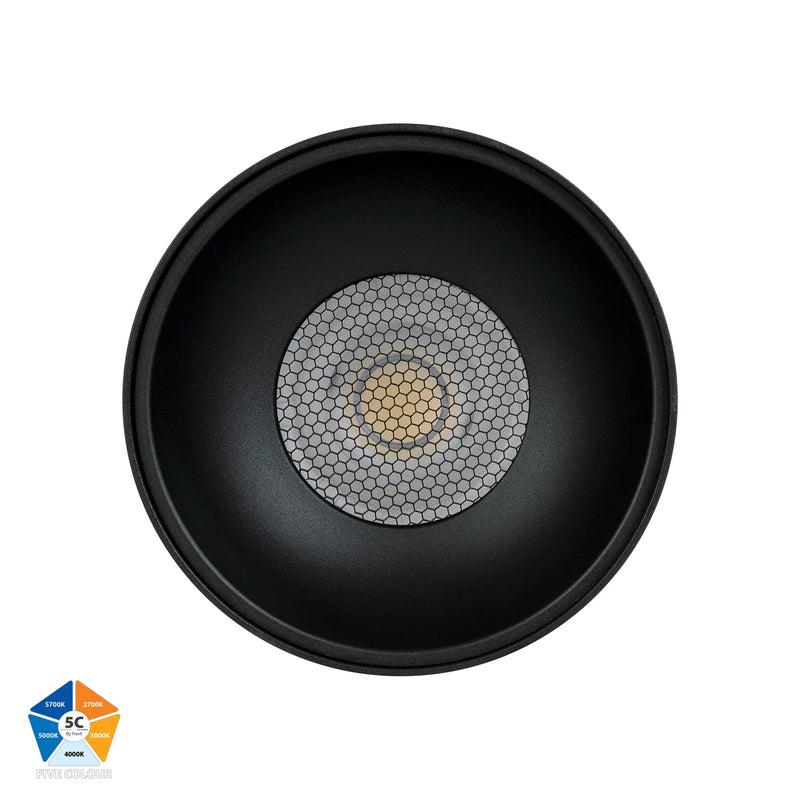 Havit Nella LED Surface Mounted Downlight 5CCT Black 18W 12V/240V IP54 - HV5843S-BLK, HV5843S-BLK-12V