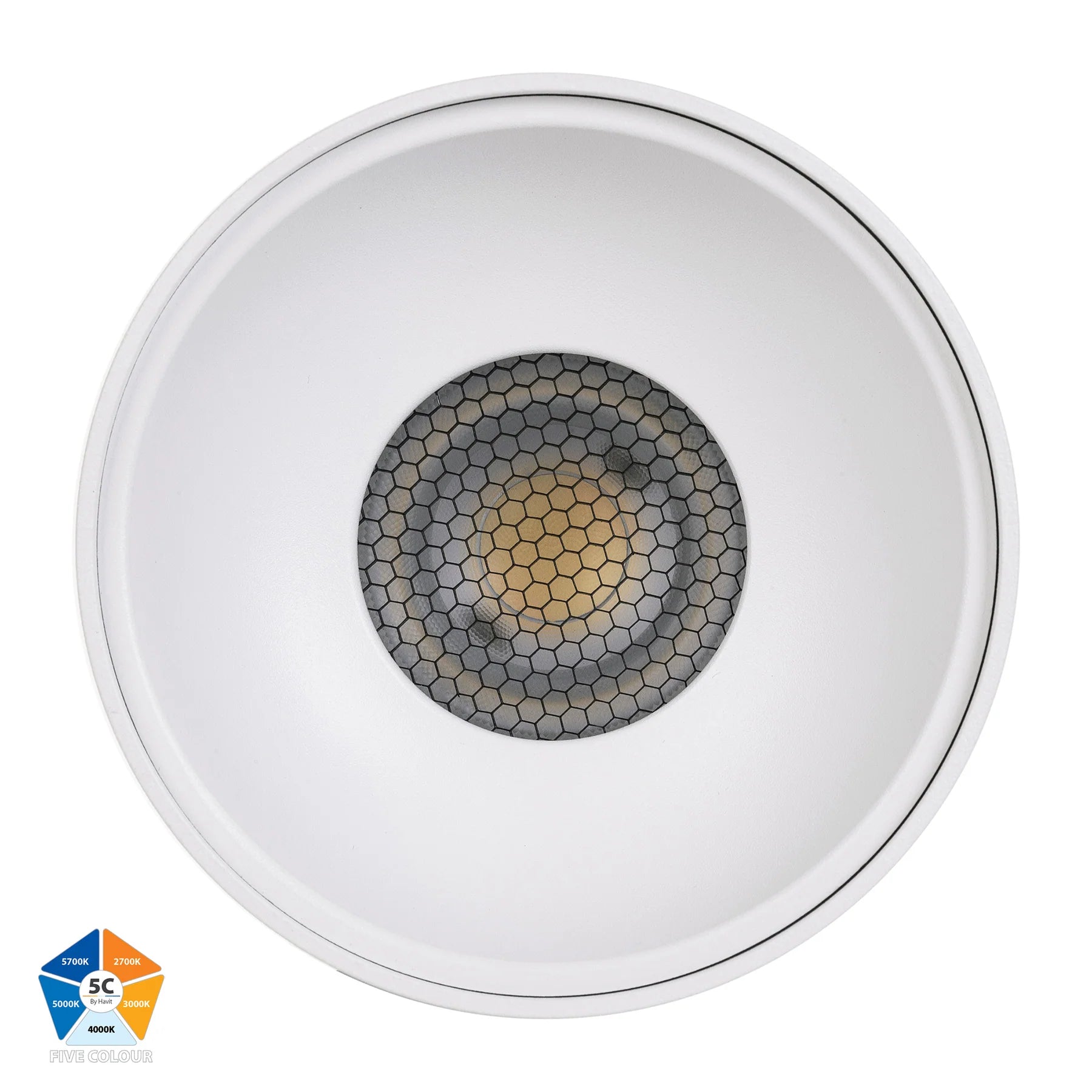 Havit Nella LED Surface Mounted Downlight 5CCT White 24W 12V/240V IP54 - HV5844S-WHT, HV5844S-WHT-12V