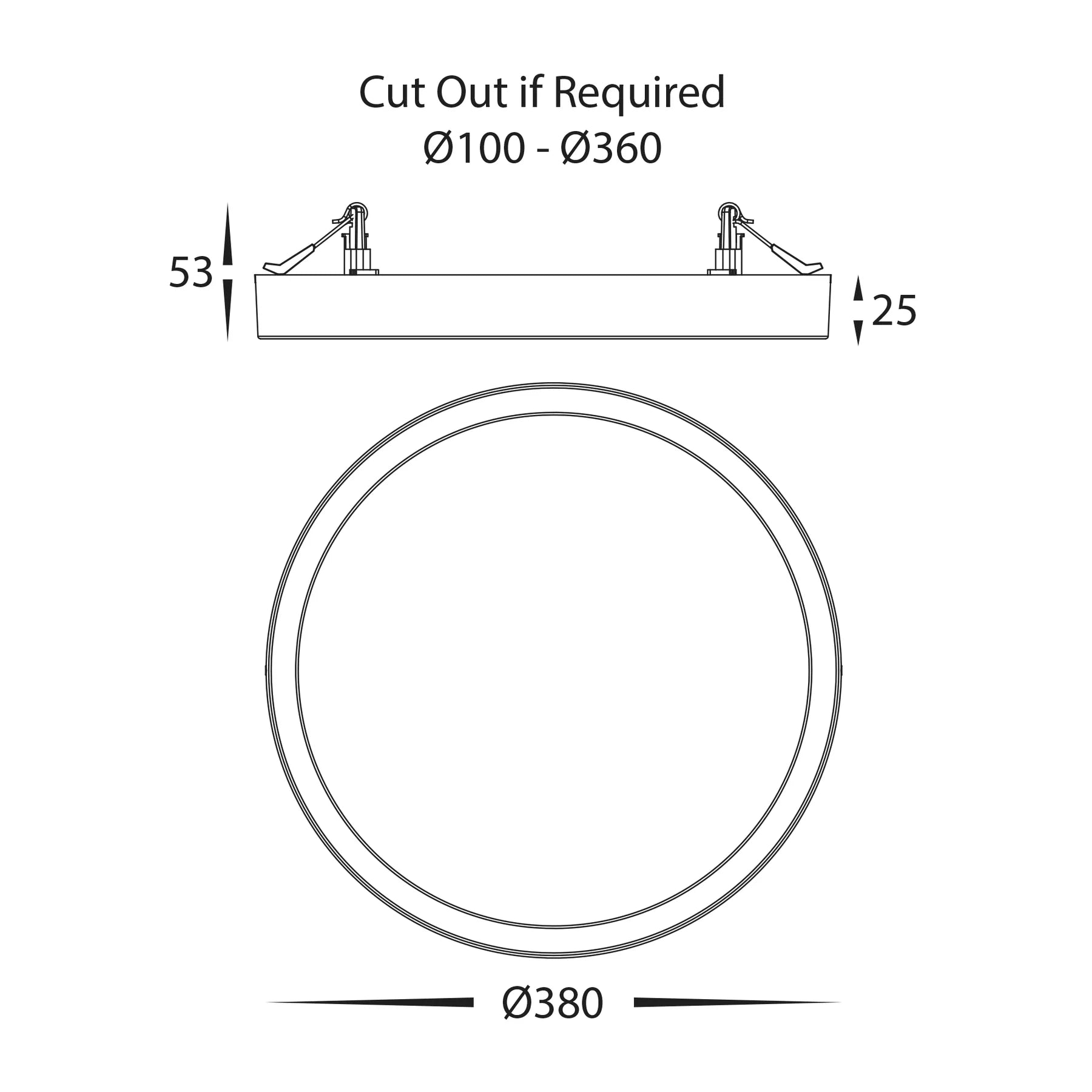 Havit Auster Ceiling Mounted LED Oysters 5 Colour White 36W 240V IP44- HV5865S-WHT 