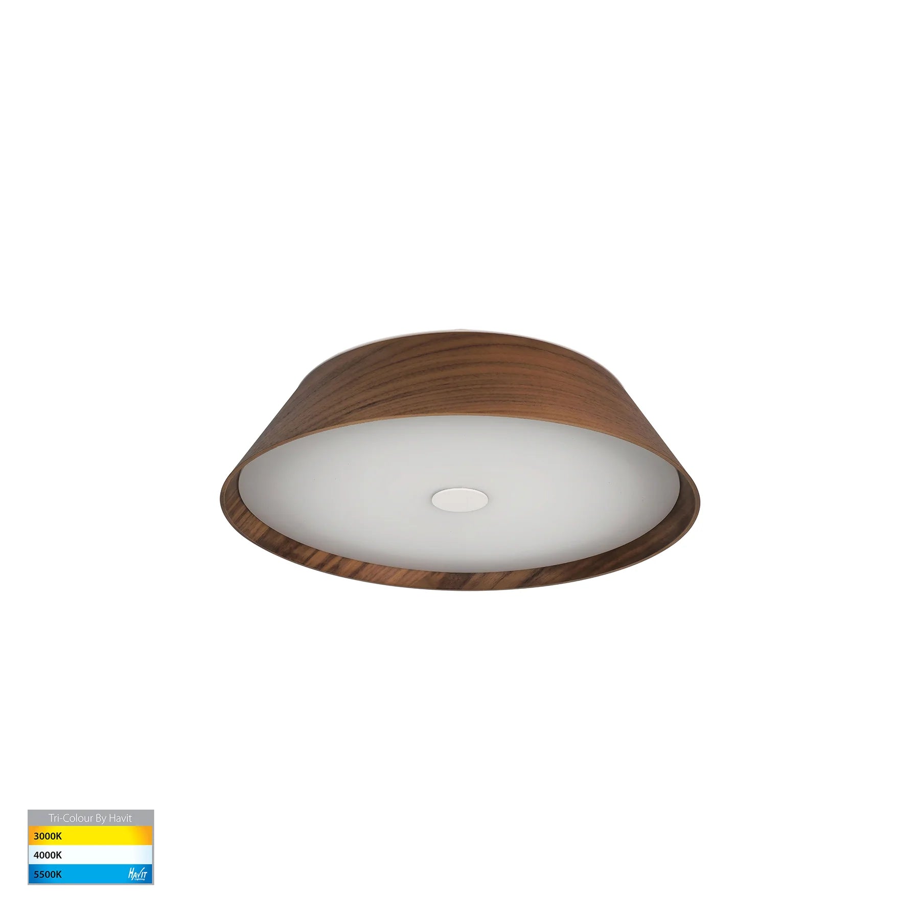 Havit Noyer 330mm Ceiling Mounted LED Oysters Tri- Walnut Timber 25W 240V IP20- HV5871T 