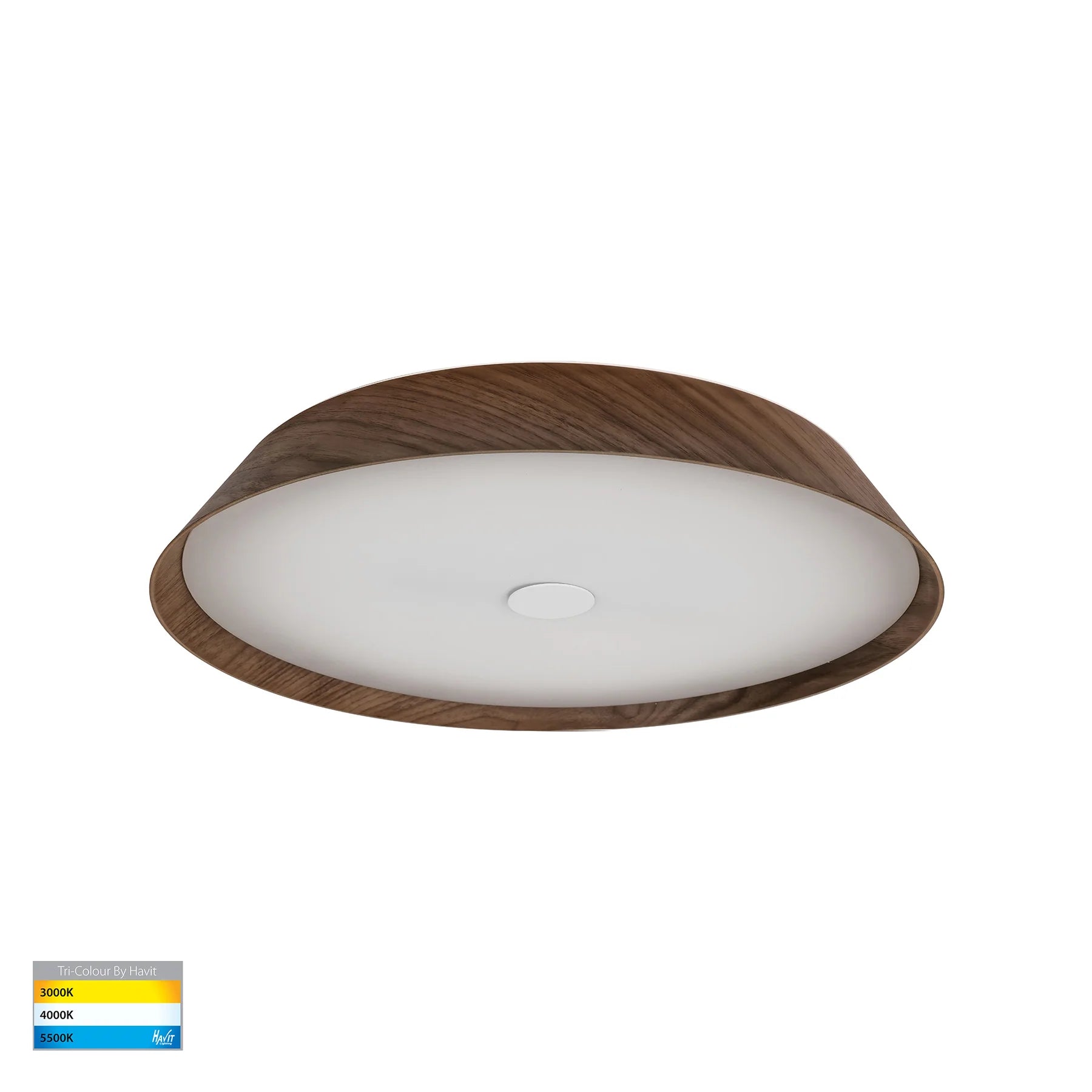 Havit Noyer 510mm Ceiling Mounted LED Oysters Tri- Walnut Timber 40W 240V IP20- HV5873T