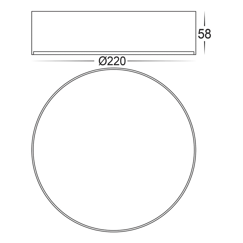 Havit Commercial Dali Dimmable Surface Mounted LED Oyster Tri- Black 20W 240V IP54 - HCP-8922004