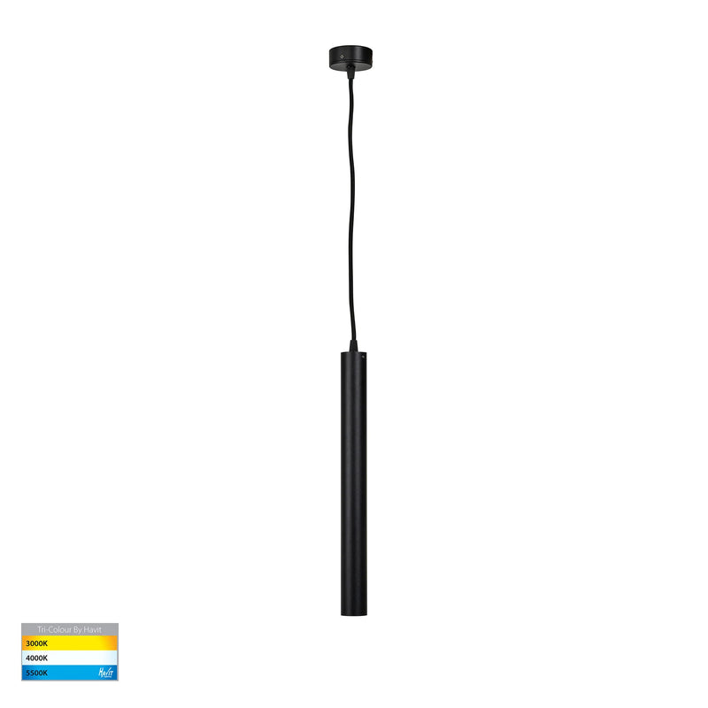 Havit Henger Cylinder LED Interior Pendant Tri - Black 6W 240V IP20 - HV5898T-BLK - Havit Lighting