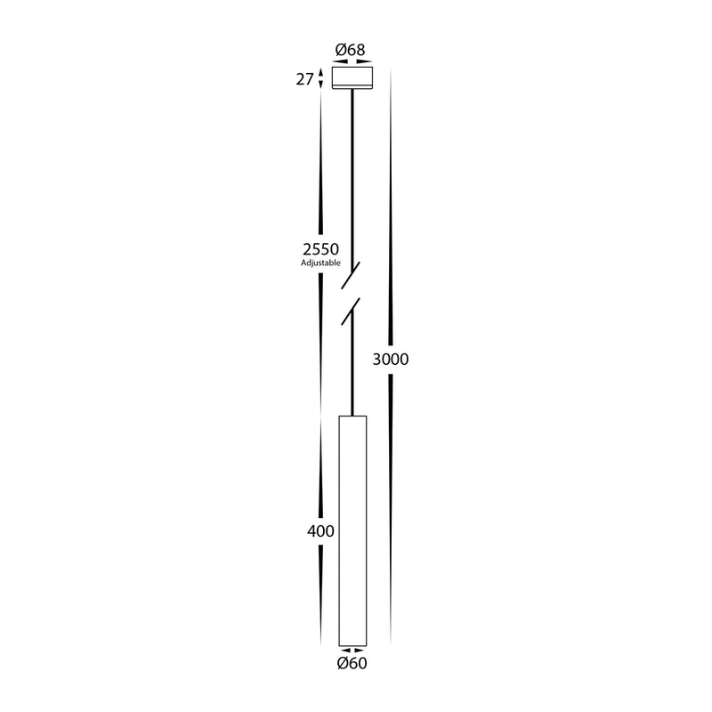 Havit Henger Cylinder LED Interior Pendant Tri - Black 9W 240V IP20 - HV5899T-BLK - Havit Lighting