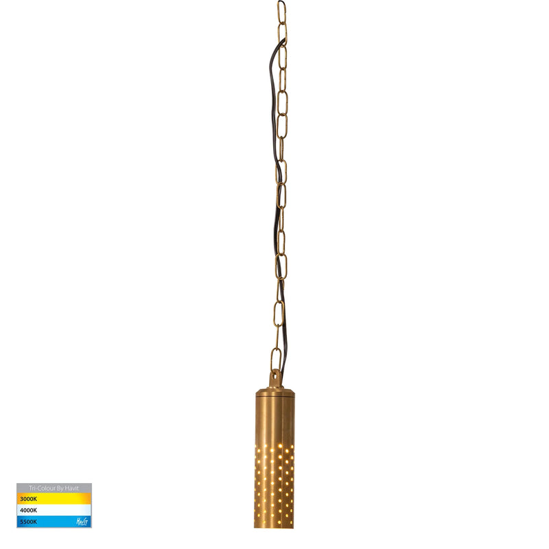 Havit Willow LED Exterior Pendant Tri - Solid Brass 5W 240V / 12V IP65 - HV5901T-BR-240V, HV5901T-BR-12V - Havit Lighting