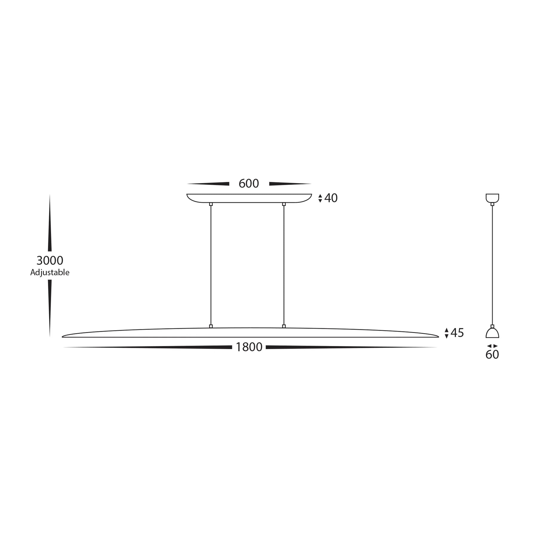 Havit Noce 1800mm Linear Interior Pendants Tri- Walnut Timber 28W 240V IP20- HV6012T