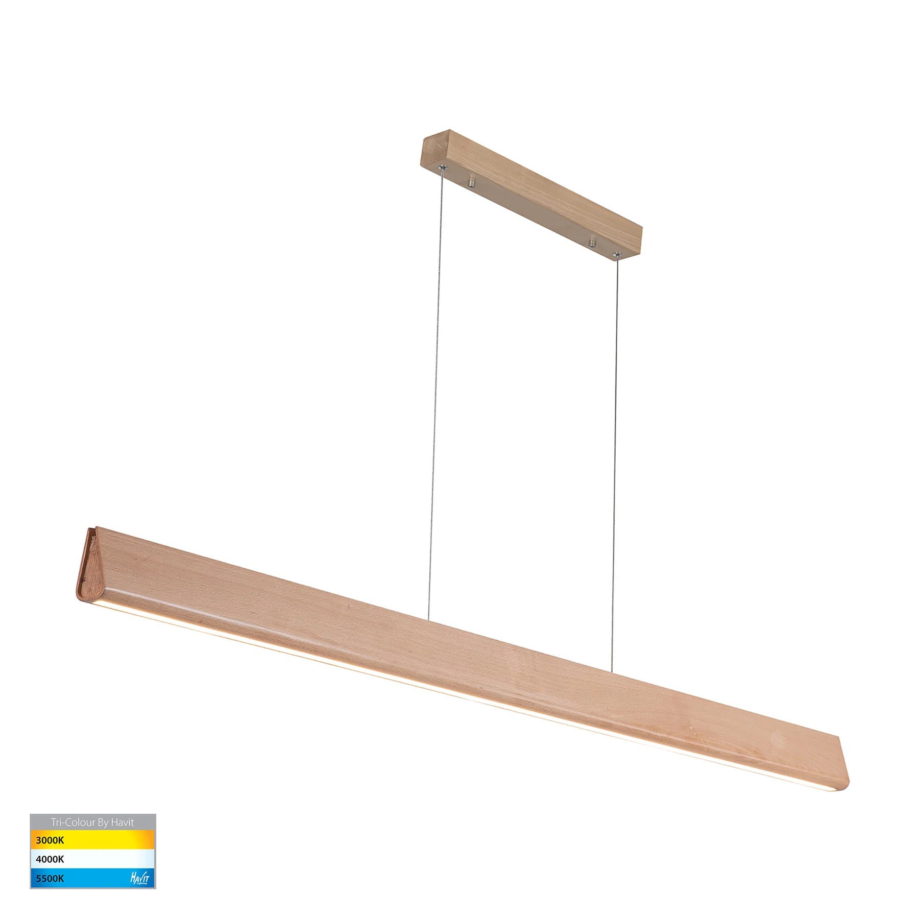 Havit Opex 1800mm Linear Pendants Tri- Beech Timber 28W 240V IP20- HV6014T-BEECH