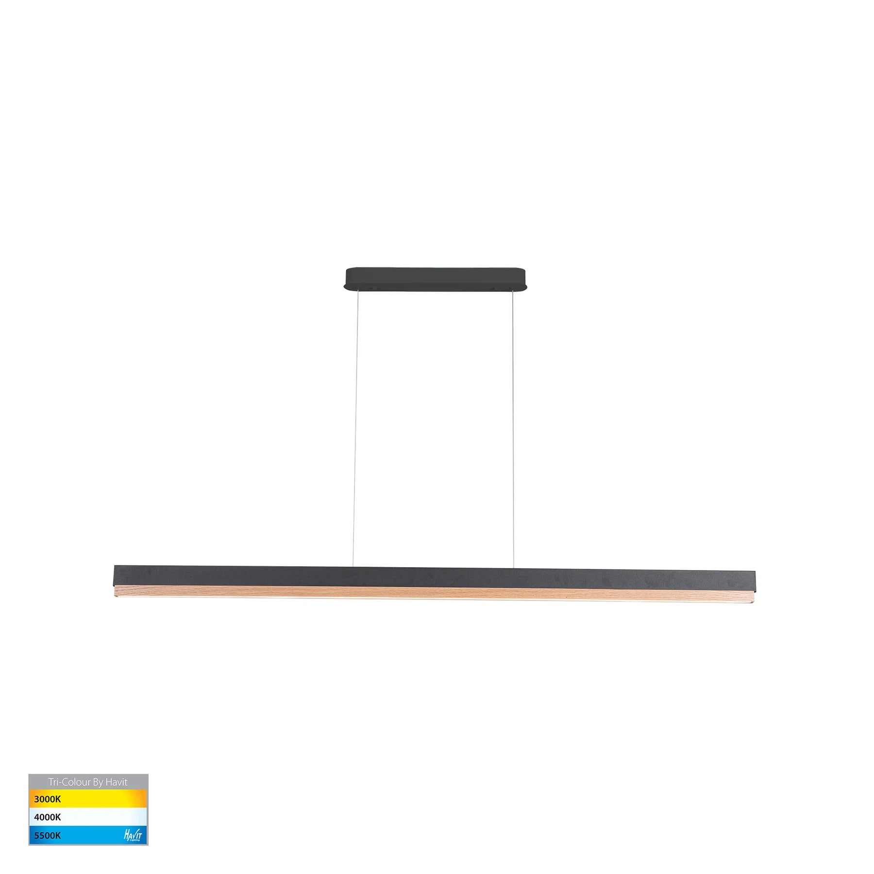 Havit Egurra 1200mm Linear Pendants Tri- Oak Timber 20W 240V IP20- HV6015T-OAK