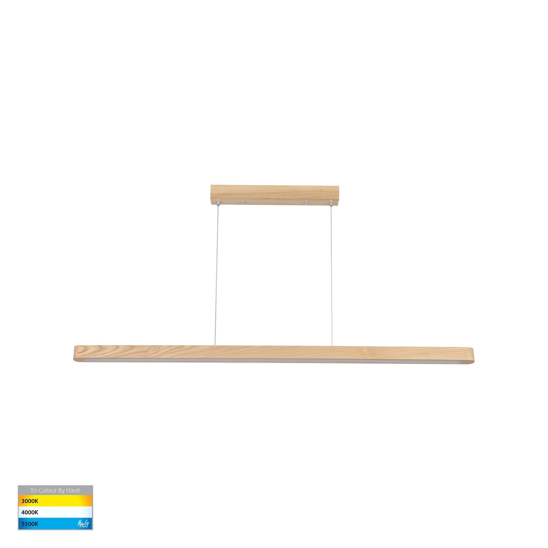 Havit Madeira 1200mm Up & Down Linear Pendants Tri- Oak Timber 20W 240V IP20- HV6018T-OAK