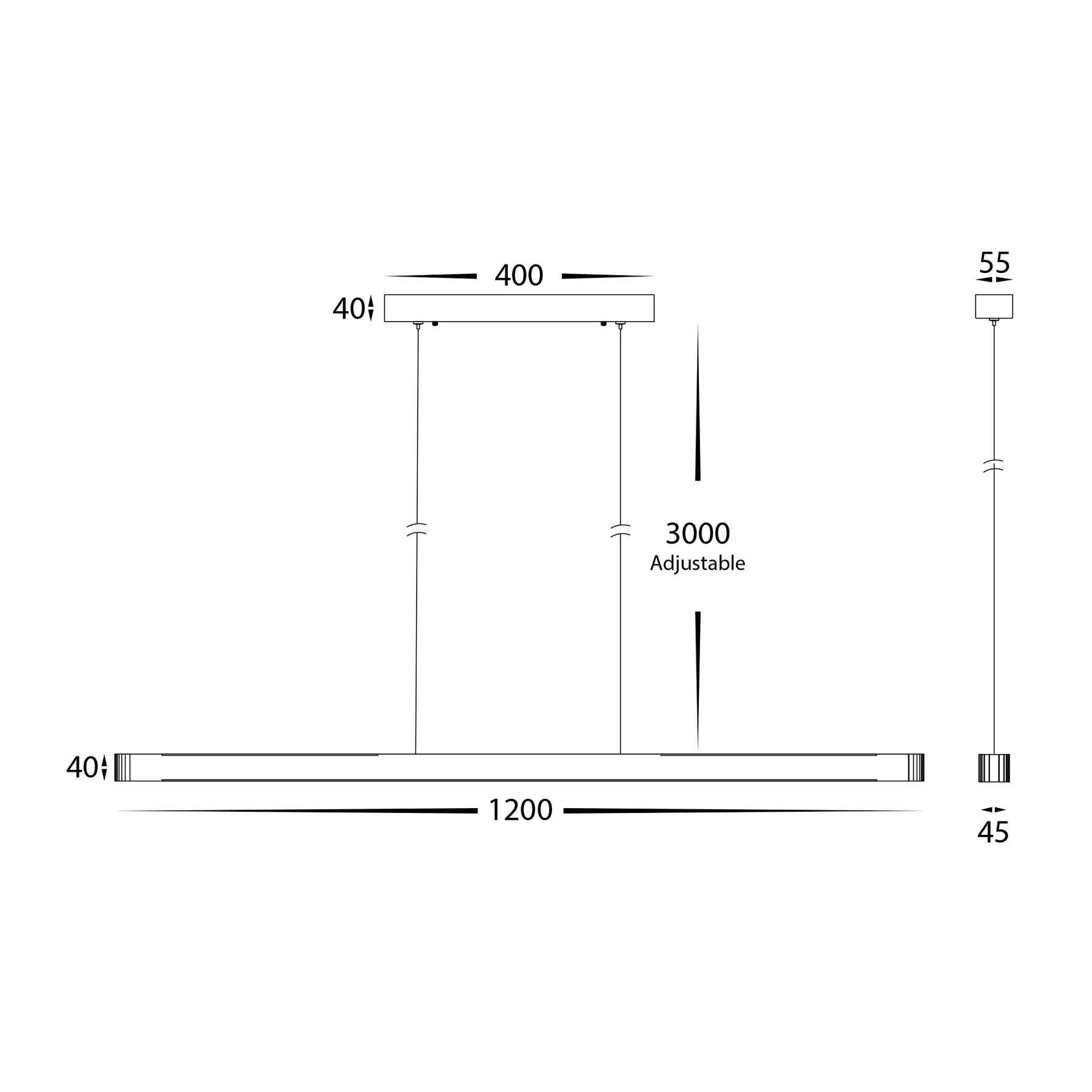 Havit Madeira 1200mm Up & Down Linear Pendants Tri- Oak Timber 20W 240V IP20- HV6018T-OAK