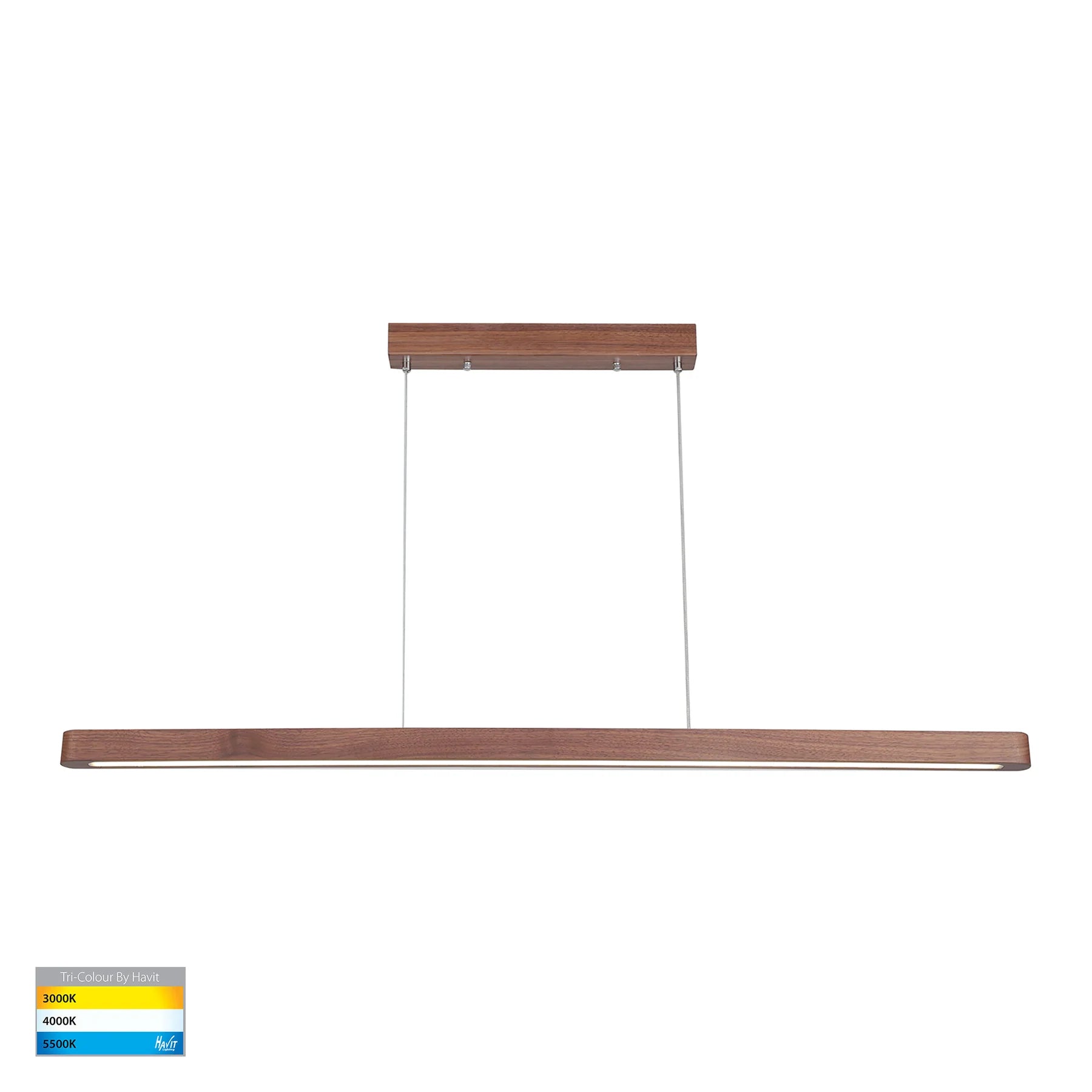 Havit Madeira 1800mm Up & Down Linear Pendants Tr- Walnut Timber 28W 240V IP20- HV6020T-WALNUT