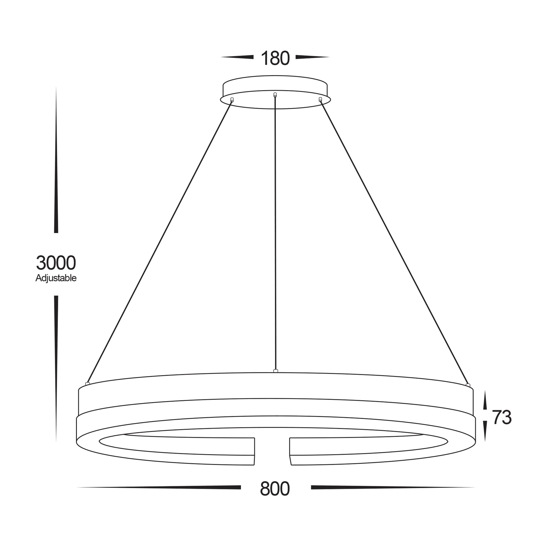 Havit Orah 800mm Round Interior Pendants Tri- Walnut Timber with Black Aluminium 60W 240V IP20- HV6094T