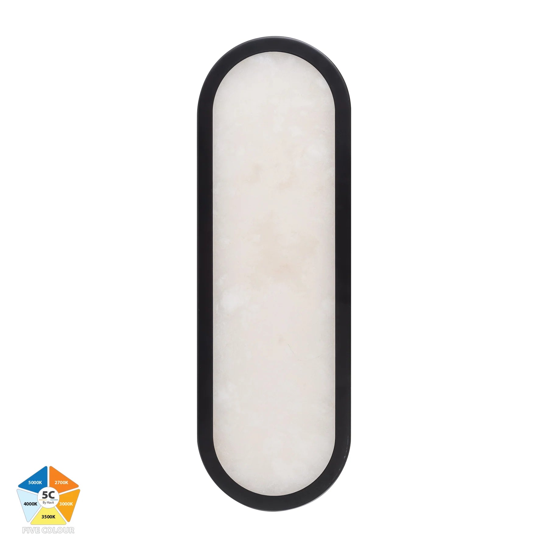 Havit Auster Alabaster Glass Interior Wall Lights 5CCT Black 12W  240V IP44- HV8011S-BLKALB