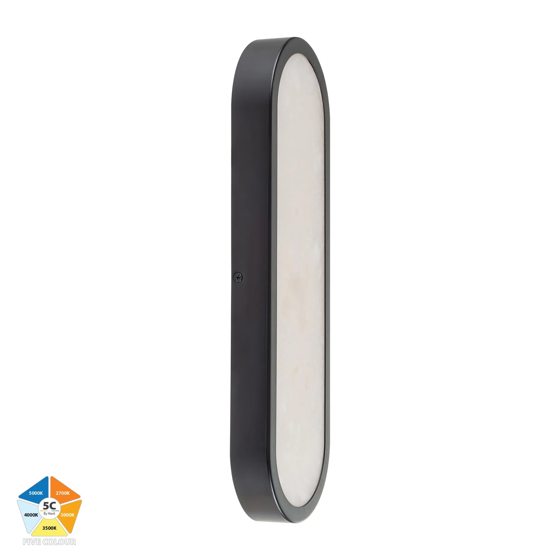 Havit Auster Alabaster Glass Interior Wall Lights 5CCT Black 12W  240V IP44- HV8011S-BLKALB