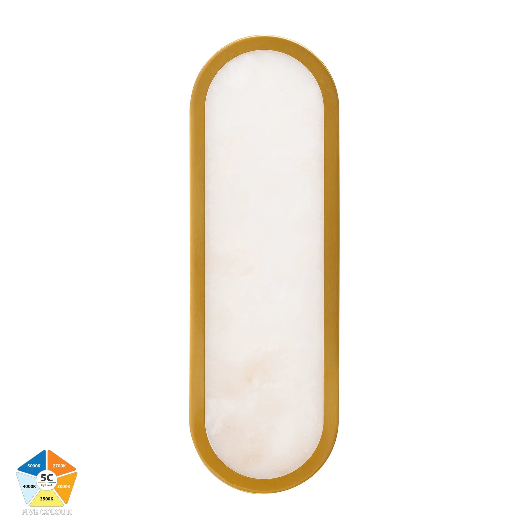 Havit Auster Alabaster Glass Interior Wall Lights 5CCT Gold 12W 240V IP44- HV8011S-GLDALB