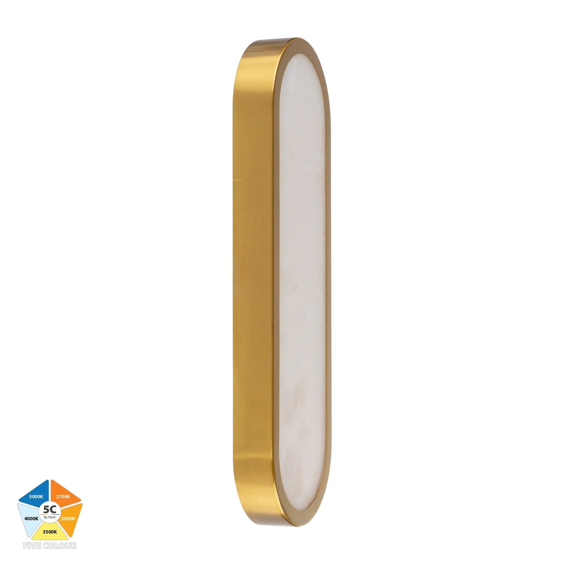 Havit Auster Alabaster Glass Interior Wall Lights 5CCT Gold 12W 240V IP44- HV8011S-GLDALB