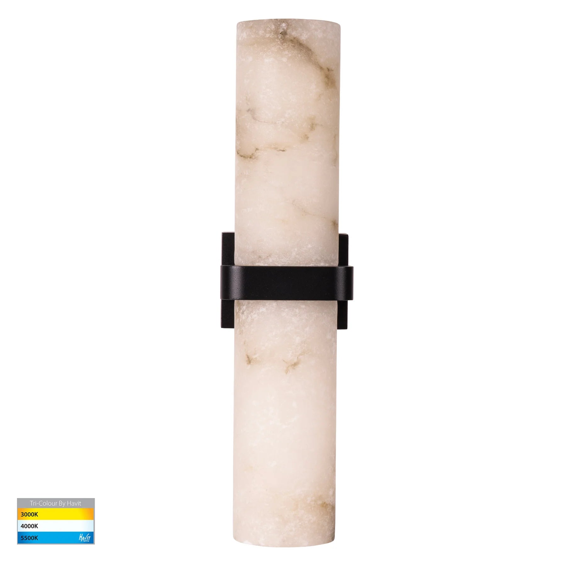 Havit Albast with Alabaster Glass Up & Down Exterior Wall Lights 3000K 4000K Black 2x9W 240V IP65- HV8079T-BLK