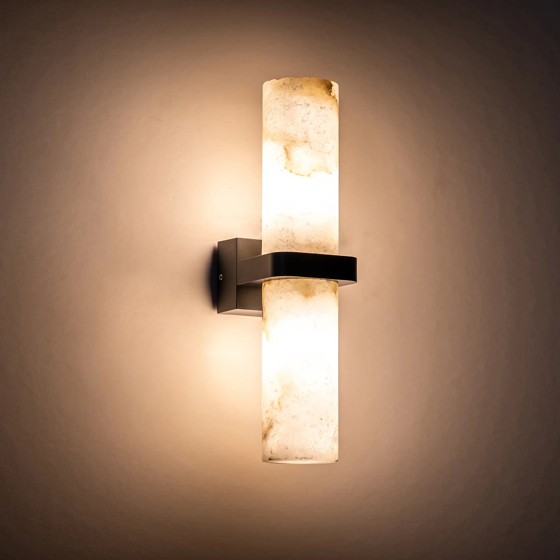 Havit Albast with Alabaster Glass Up & Down Exterior Wall Lights 3000K 4000K Black 2x9W 240V IP65- HV8079T-BLK
