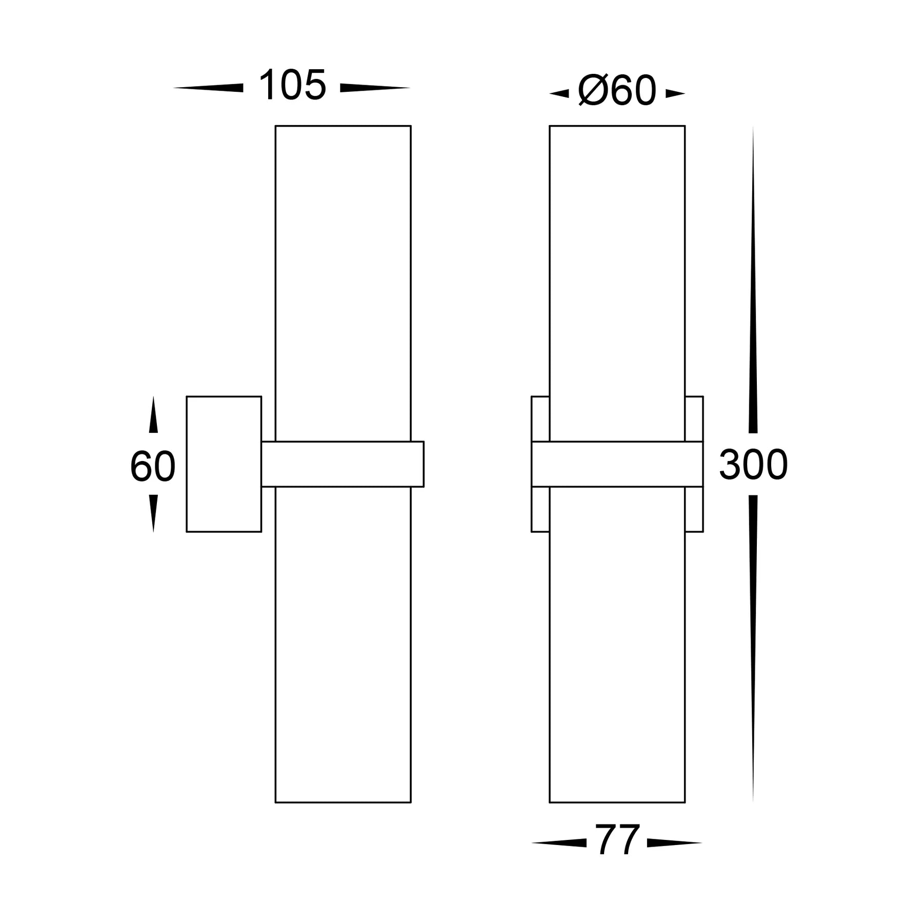 Havit Albast with Alabaster Glass Up & Down Exterior Wall Lights 3000K 4000K Black 2x9W 240V IP65- HV8079T-BLK