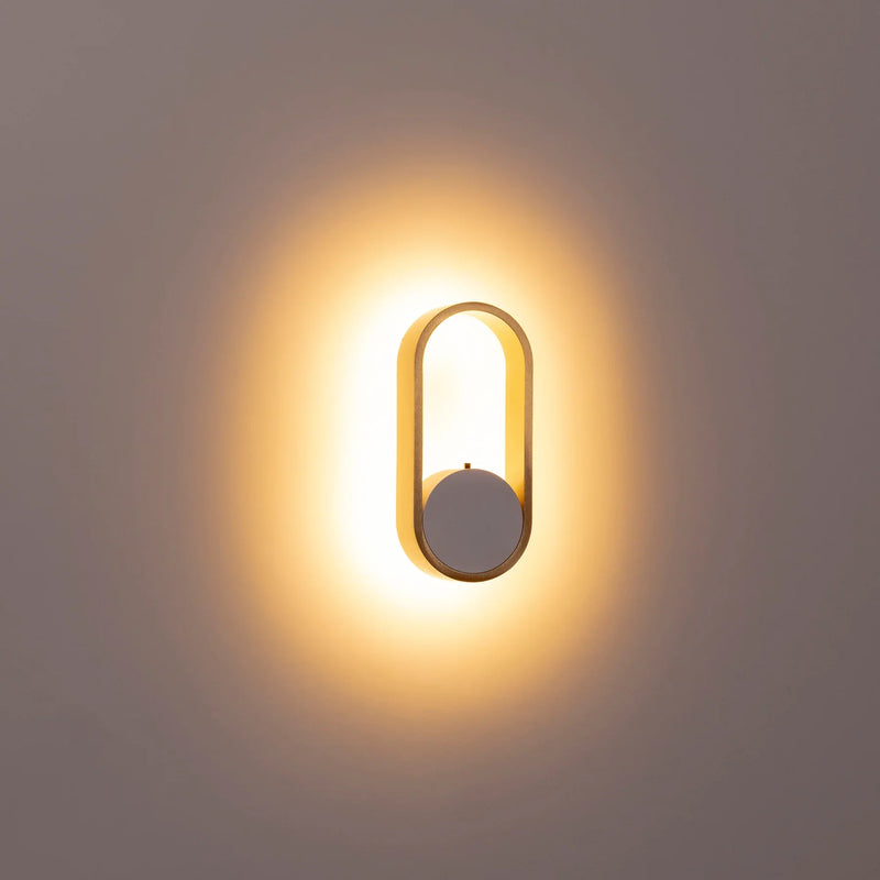 Havit Ovale Interior Wall Light Tri - White + Brass 7W 240V IP20 - HV8080T-WHTBR- Havit Lighting