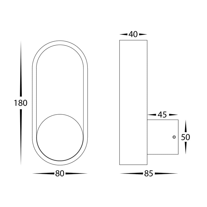 Havit Ovale Interior Wall Light Tri - White 7W 240V IP20 - HV8080T-WHT  -Havit Lighting