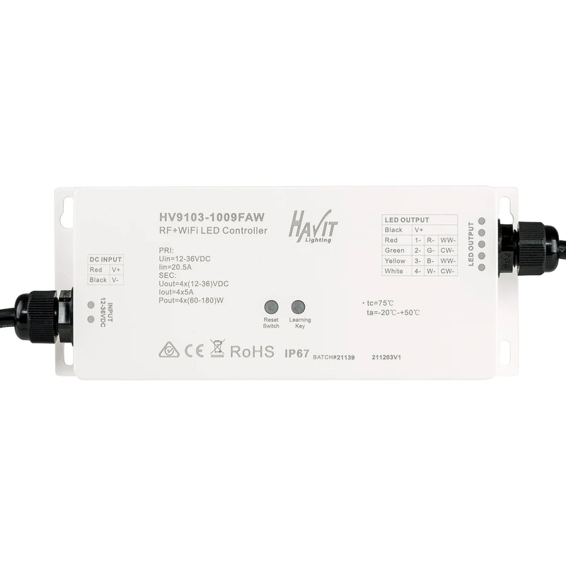 Havit RF + WIFI 4 Channel Receiver LED Strip 240/480W 12/24V IP67 - HV9103-1009FAW - Havit Lighting