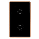 Havit Wifi 2 Gang with Gold Trim Wall Switch Clipsal Black 2x300W 240V IP20 - HV9220-2 - Havit Lighting