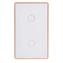 Havit Wifi 2 Gang with Gold Trim Wall Switch Clipsal White 2x300W 240V IP20 - HV9120-2- Havit Lighting