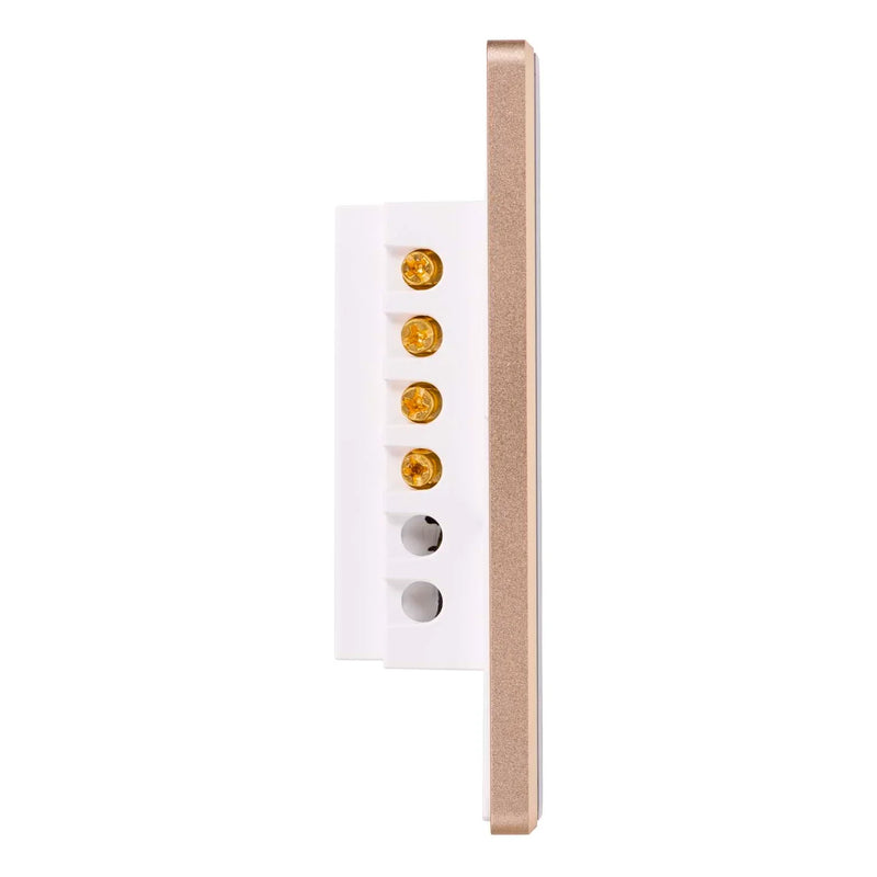 Havit Wifi 2 Gang with Gold Trim Wall Switch Clipsal White 2x300W 240V IP20 - HV9120-2- Havit Lighting