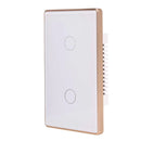 Havit Wifi 2 Gang with Gold Trim Wall Switch Clipsal White 2x300W 240V IP20 - HV9120-2- Havit Lighting