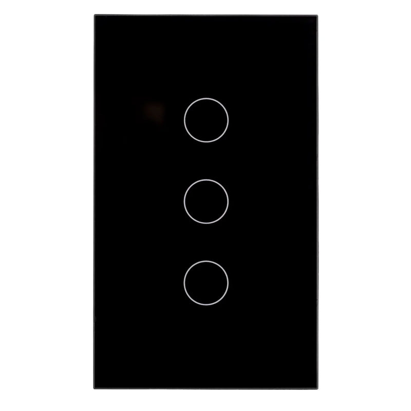 Havit Wifi 3 Gang Wall Switch Clipsal Black 3x300W 240V IP20 - HV9210-3 -Havit Lighting