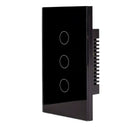 Havit Wifi 3 Gang Wall Switch Clipsal Black 3x300W 240V IP20 - HV9210-3 -Havit Lighting