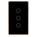 Havit Wifi 3 Gang with Gold Trim Wall Switch Clipsal Black 3x300W 240V IP20 - HV9220-3 - Havit Lighting