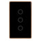 Havit Wifi 3 Gang with Gold Trim Wall Switch Clipsal Black 3x300W 240V IP20 - HV9220-3 - Havit Lighting