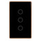 HV9220-3 - Wifi 3 Gang Black with Gold Trim Wall Switch- Havit Lighting