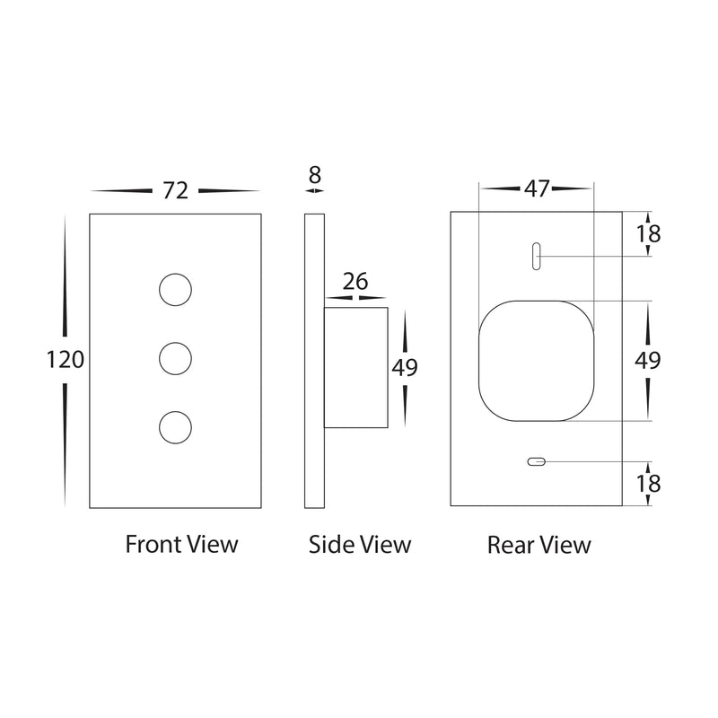 Havit Wifi Three Gang Wall Switch Clipsal Dimmers White 3x150W 240V IP20 - HV9110-3- Havit Lighting