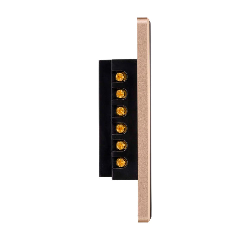 HV9220-4 - Wifi 4 Gang Black with Gold Trim Wall Switch- Havit Lighting