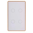 Havit Wifi 4 Gang with Gold Trim Wall Switch Clipsal White 4x300W 240V IP20 - HV9120-4- Havit Lighting