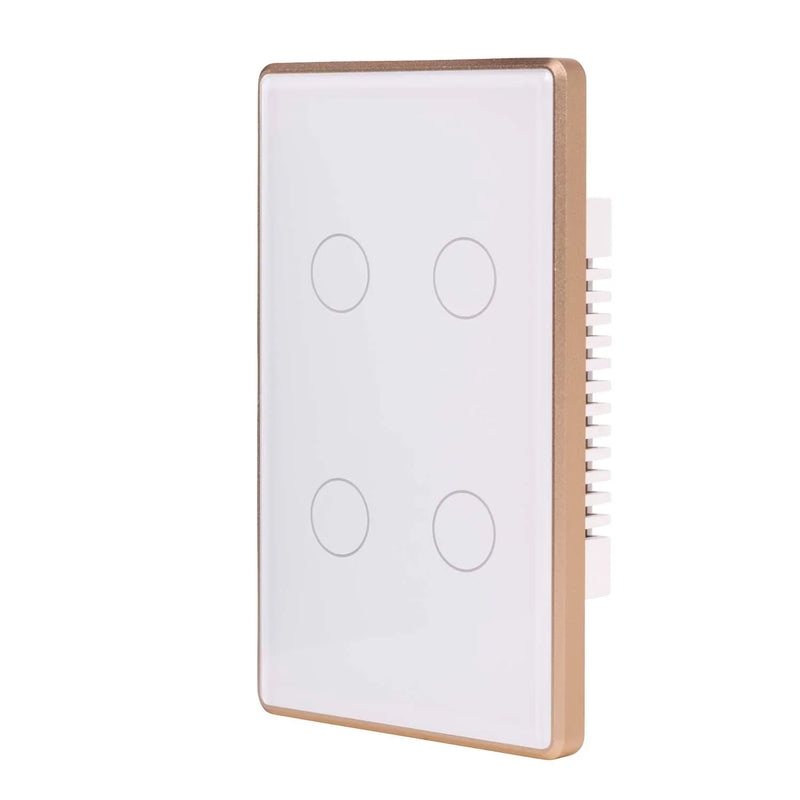 Havit Wifi 4 Gang with Gold Trim Wall Switch Clipsal White 4x300W 240V IP20 - HV9120-4- Havit Lighting