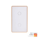 Havit Wifi 2 Gang with Gold Trim Wall Switch Clipsal White 2x300W 240V IP20 - HV9120-2