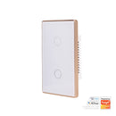 Havit Wifi 2 Gang with Gold Trim Wall Switch Clipsal White 2x300W 240V IP20 - HV9120-2