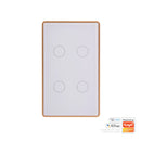 Havit Wifi 4 Gang with Gold Trim Wall Switch Clipsal White 4x300W 240V IP20 - HV9120-4