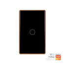Havit Wifi Single Gang with Gold Trim Wall Switch Clipsal Black 300W 240V IP20 - HV9220-1