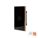 Havit Wifi Single Gang with Gold Trim Wall Switch Clipsal Black 300W 240V IP20 - HV9220-1