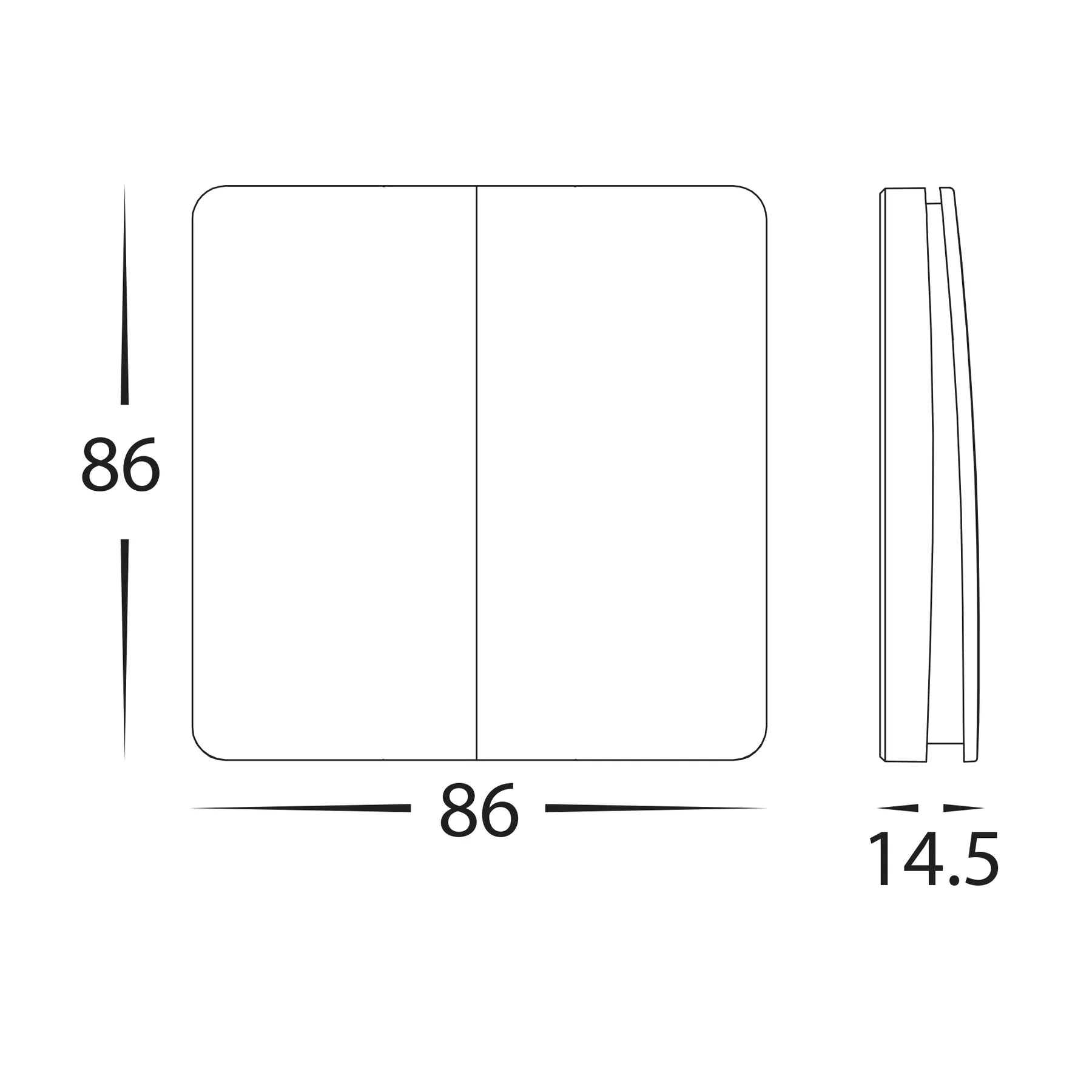 Havit Two Gang Wireless Self Powered Wall Switch Accessories White IP65- HV9262