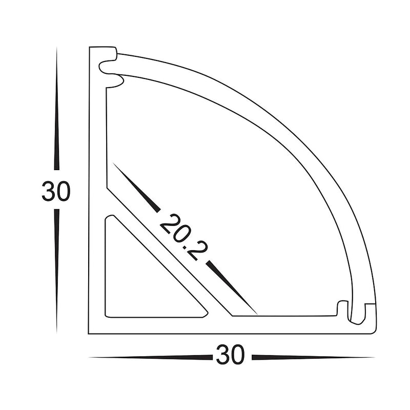 Havit Corner Aluminium Profile Mounting Clips - HV9691-3030-MC - Havit Lighting