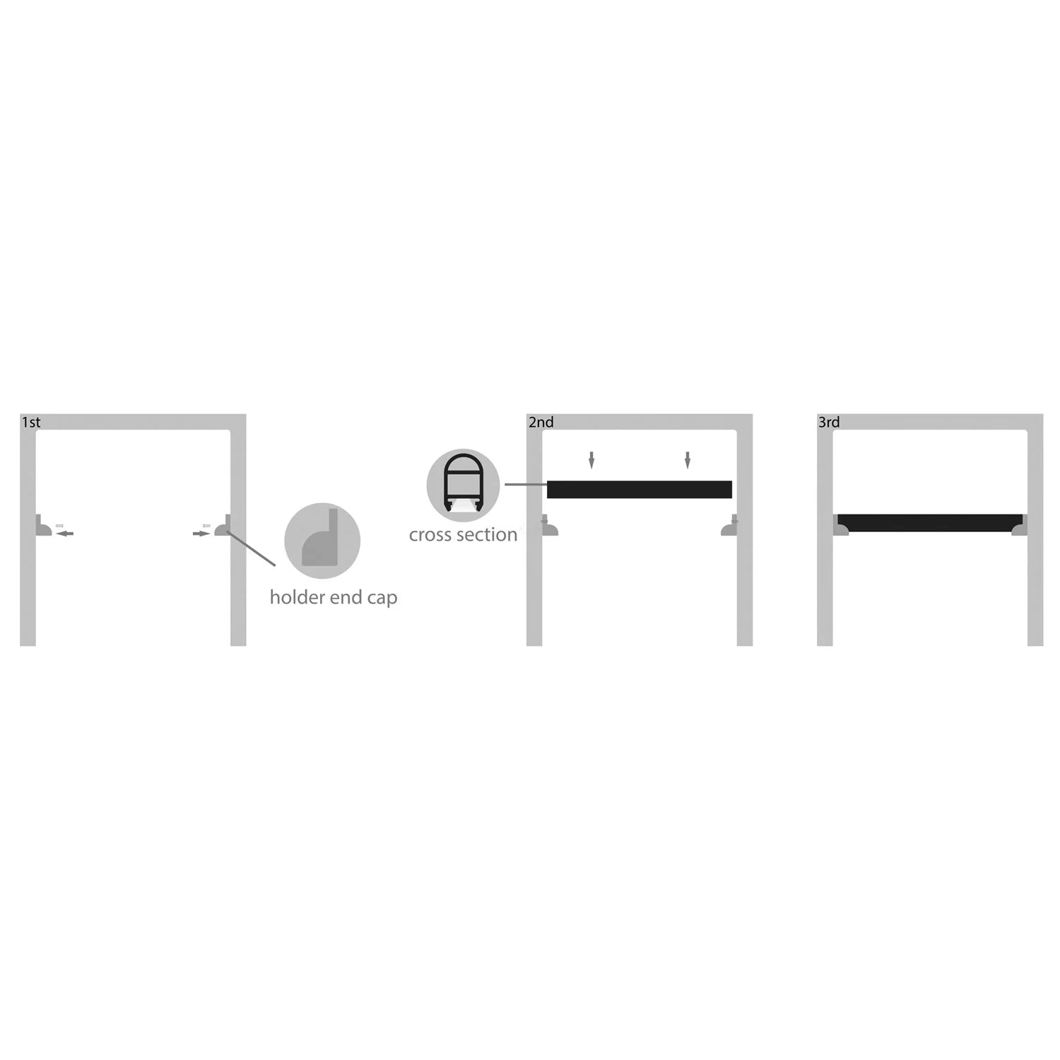 Havit End Caps to suit - Havit Wardrobe Aluminium Profile - HV9692-1930-EC